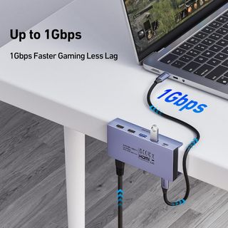 Hub USB-C BENFEI 8 en 1 acoplable a escritorio