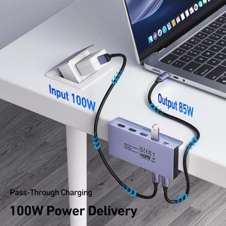 Hub USB-C BENFEI 8 en 1 acoplable a escritorio