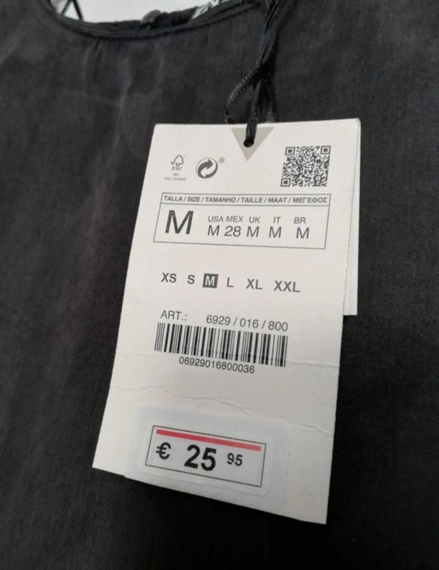 Vestido Zara negro M - nuevo