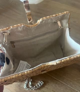 Bolso mimbre beige - Cadena metálica nuevo