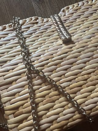Bolso mimbre beige - Cadena metálica nuevo