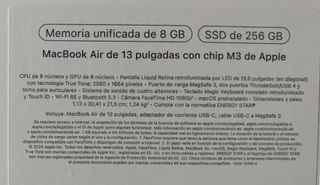 Caja vacía MacBook Air 13" M3 - Gris Espacial