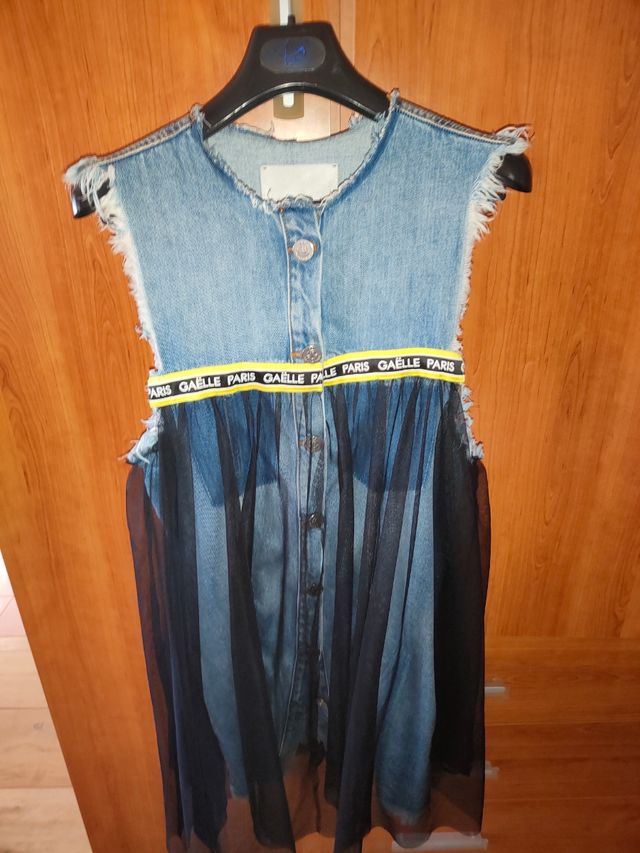 Vestito Gaelle Paris Jeans con tulle nero