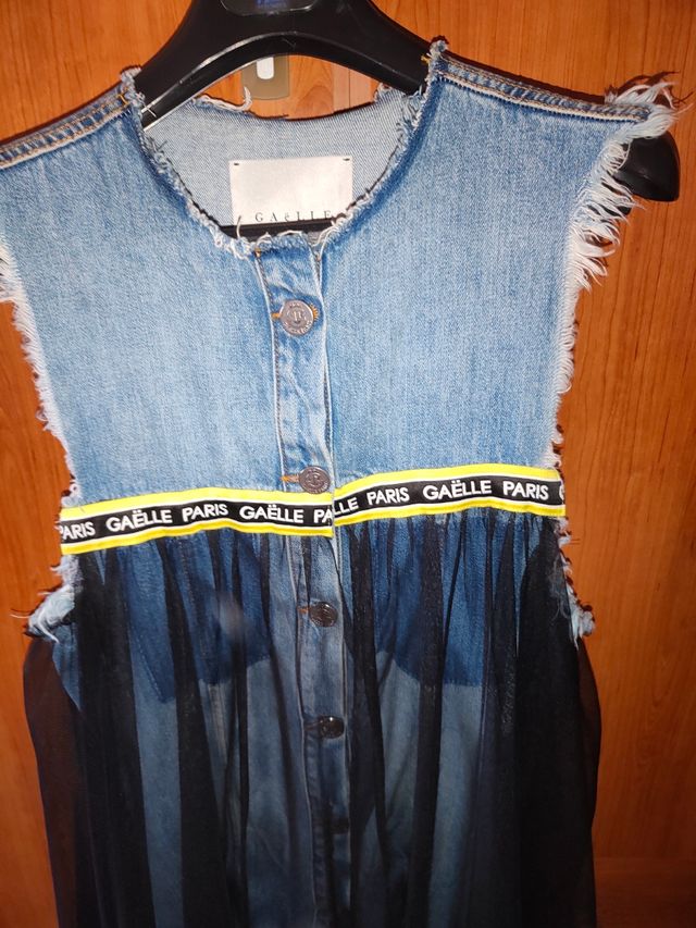 Vestito Gaelle Paris Jeans con tulle nero