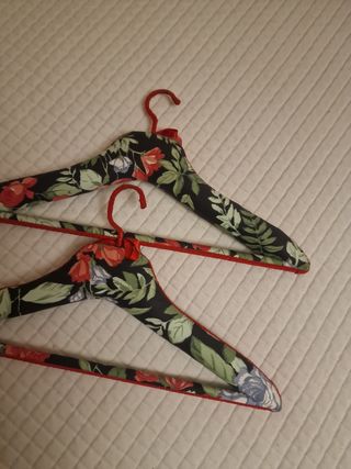 Perchas tela - 2 uds. florales