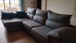 Sofá chaise longue gris 3m