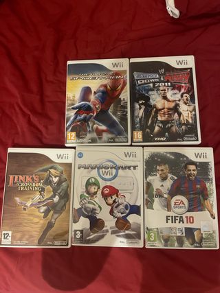 5 Juegos Nintendo Wii - Mario Kart, FIFA 10...