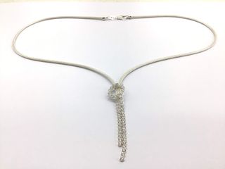 collar plata 925mm con piedra con circonita 23cm