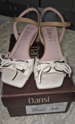 Sandalias Dansi Piel Blancas - 36