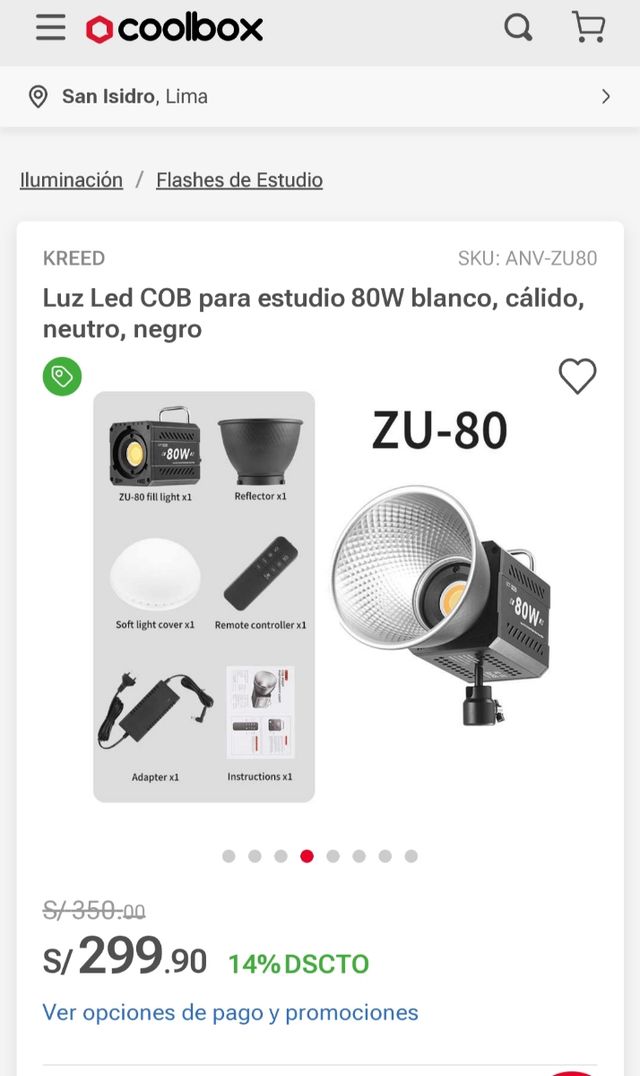Luz LED COB KREED ZU-80 80W