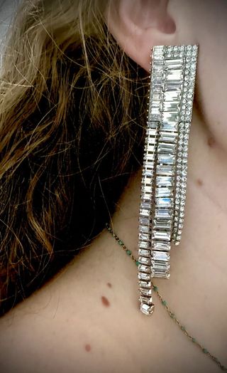 Pendientes largos con piedras ZARA