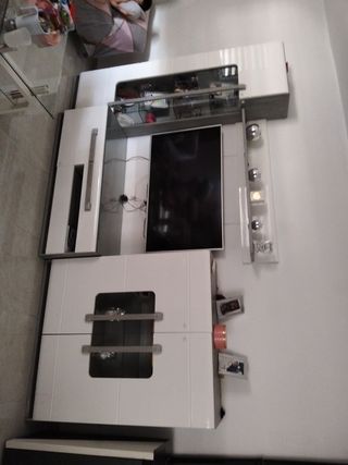 Mueble salón blanco-gris