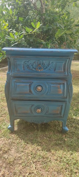 Comodino anni '30 blu