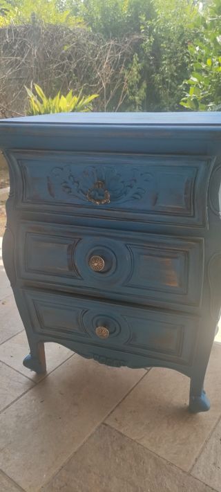 Comodino anni '30 blu