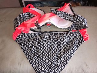 Bikini negro y naranja - Talla S