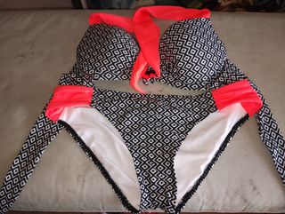 Bikini negro y naranja - Talla S