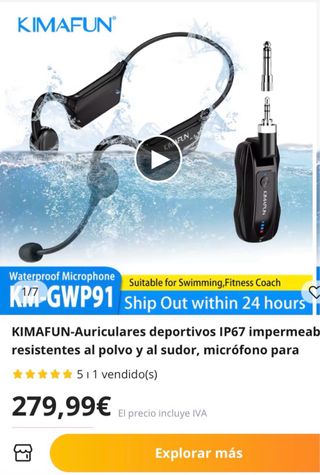 Micrófono inalámbrico KIMAFUN resistente al agua