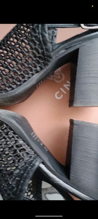 Sandali Neri Cinti Gothique - Rete - Tacchi argent