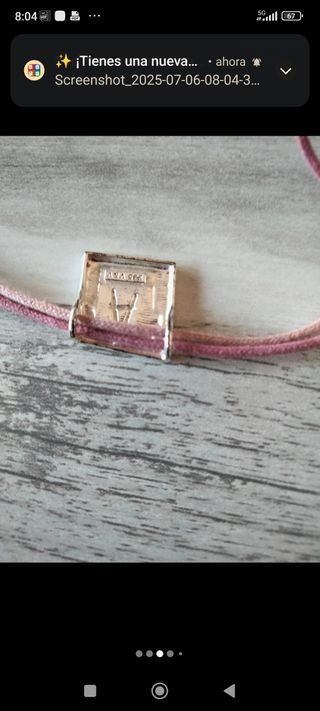 Colgante Barbie rosa y plata