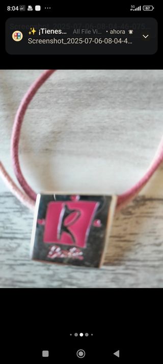 Colgante Barbie rosa y plata