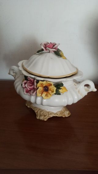 Zuppiera Ceramica con Fiori