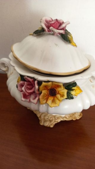 Zuppiera Ceramica con Fiori