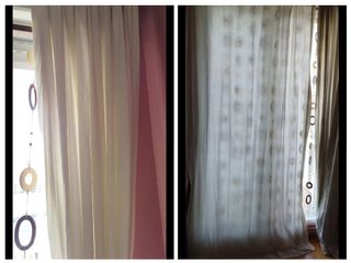 Cortina de madera, beige, blanco y marrón