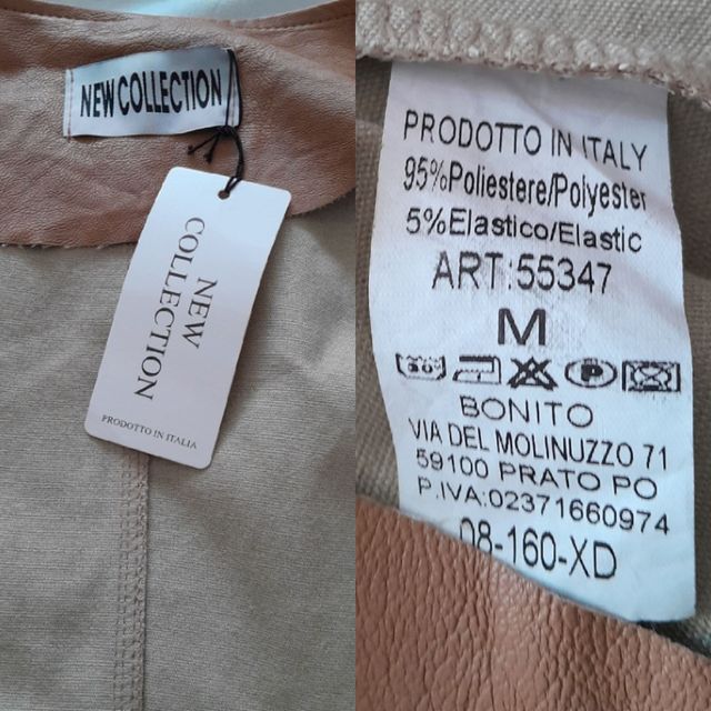 Giacca New Collection ecopelle marrone tg M nuova
