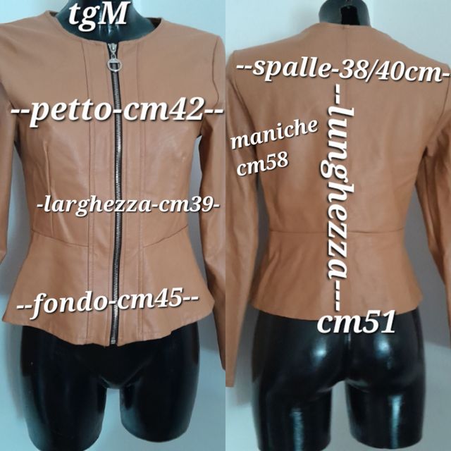 Giacca New Collection ecopelle marrone tg M nuova