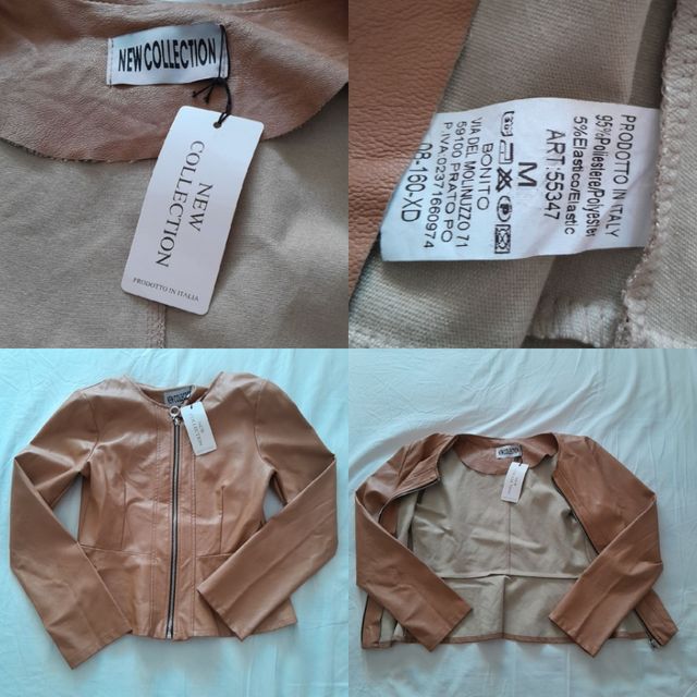 Giacca New Collection ecopelle marrone tg M nuova