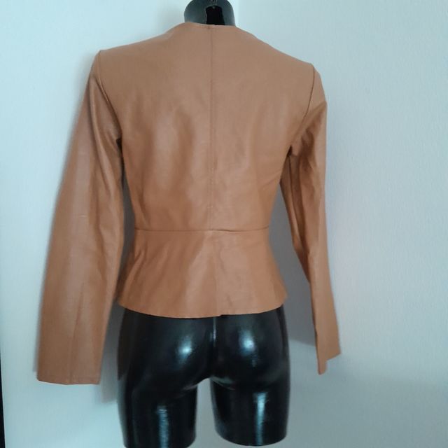 Giacca New Collection ecopelle marrone tg M nuova