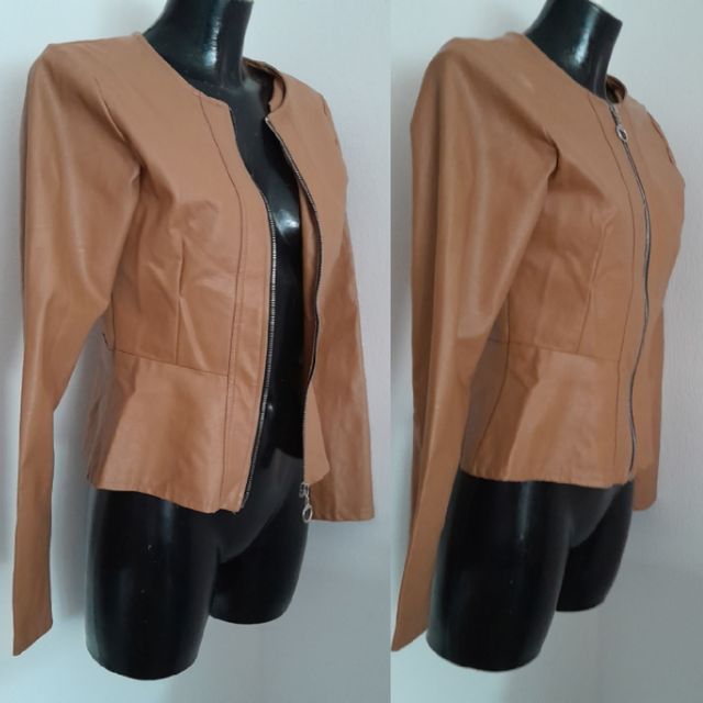 Giacca New Collection ecopelle marrone tg M nuova