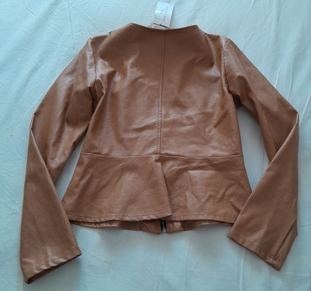 Giacca New Collection ecopelle marrone tg M nuova