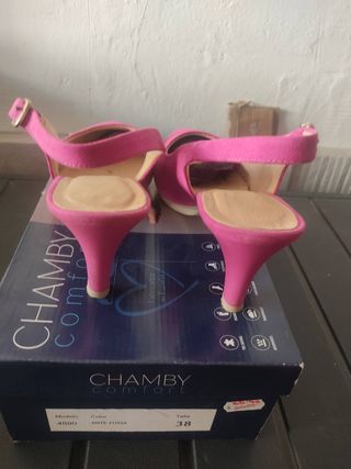 Zapatos CHAMBY Ante Fuxia 38