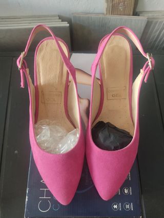 Zapatos CHAMBY Ante Fuxia 38
