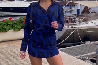 Conjunto Zara azul y negro, nunca usada.