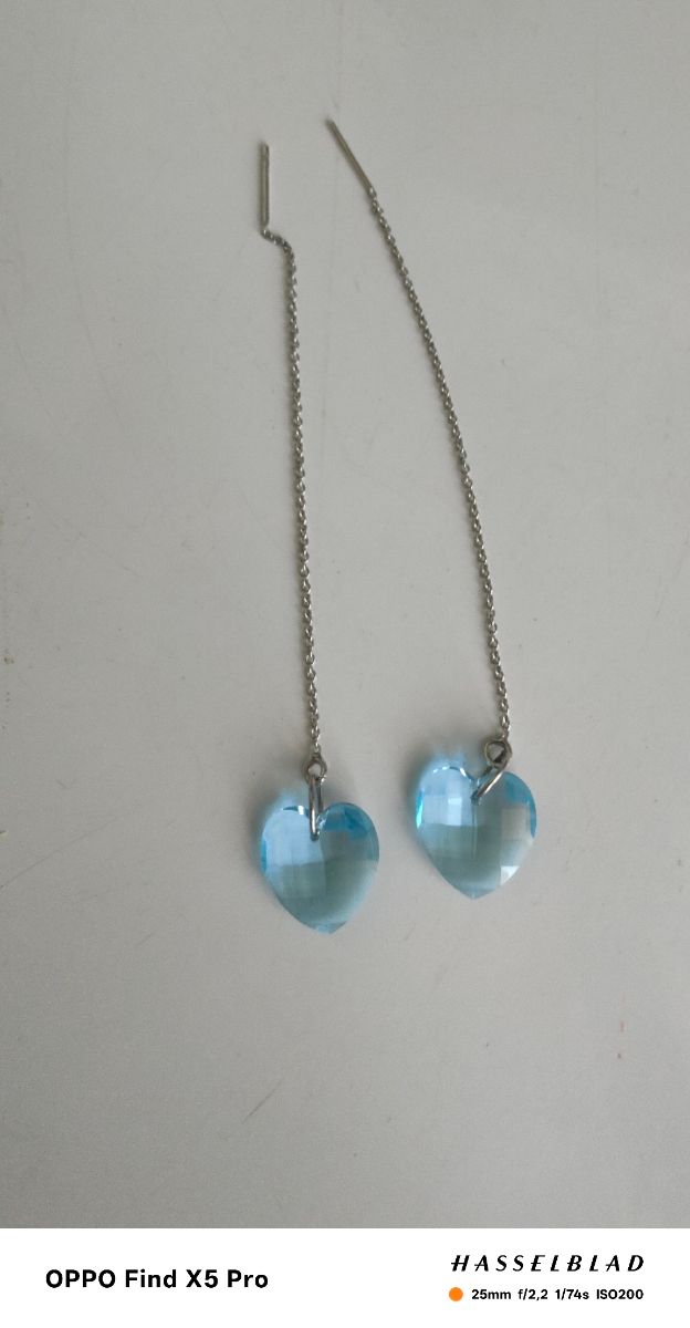 Orecchini cuore azzurro - Lunghi