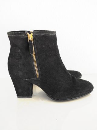 Botines negros serraje tacón