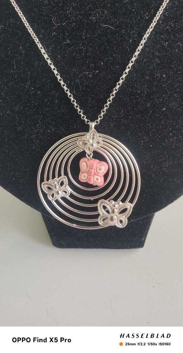 Collana Thun farfalle argento rosa