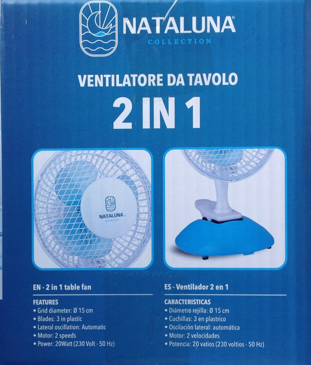 Ventilatore Nataluna 2 in 1: Clip & Tavolo