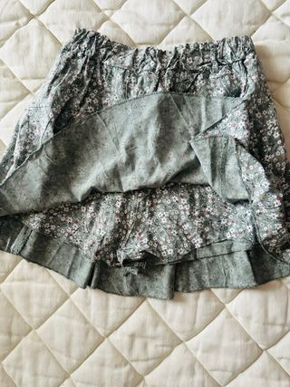Falda pantalón flores - Verde y blanco