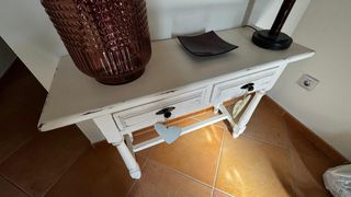 Consola y espejo vintage blanco estilo boho chic