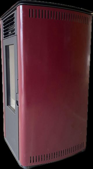 Estufa pellets 7Kw - roja y negra