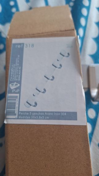 Percha 5 ganchos Acero Inox