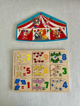 Puzzle madera circo + números