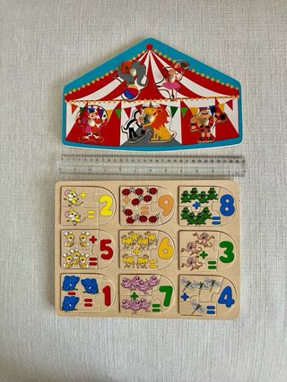 Puzzle madera circo + números