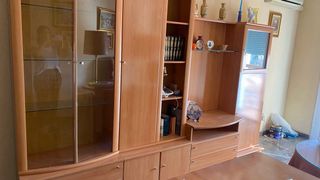 Mueble salón beige - madera, cristal