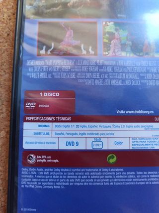 DVD El Regreso de Mary Poppins
