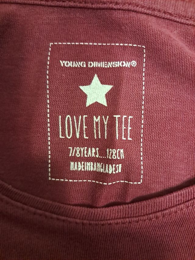 Camiseta niña 7-8 años - Granate