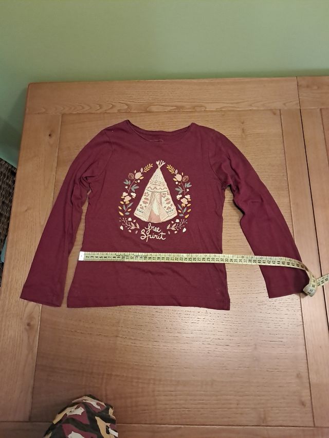 Camiseta niña 7-8 años - Granate